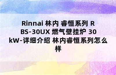 Rinnai 林内 睿恒系列 RBS-30UX 燃气壁挂炉 30kW-详细介绍 林内睿恒系列怎么样